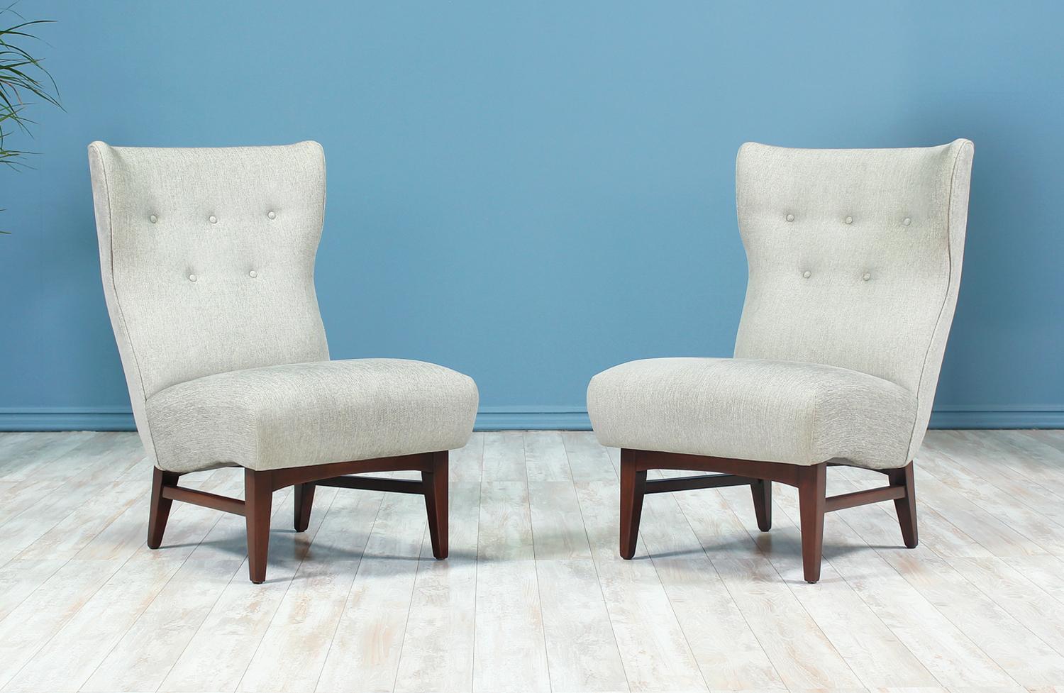 American Midcentury Wingback Lounge Chairs