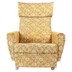 Midcentury Wingchair On Wheels By Ton, Czechoslovakia 1960s