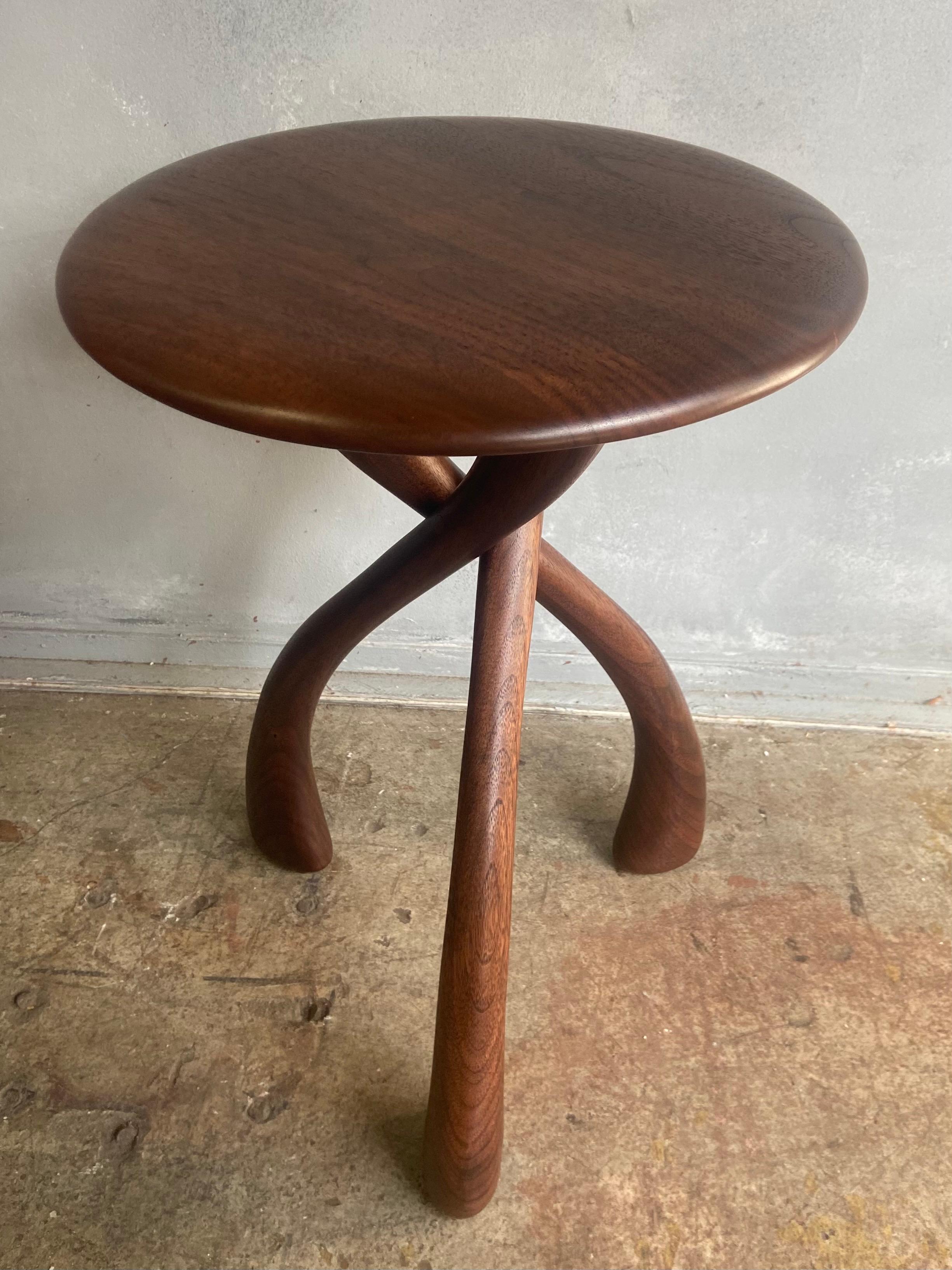 Midcentury Wishbone Side Table in Walnut (4 available) 7