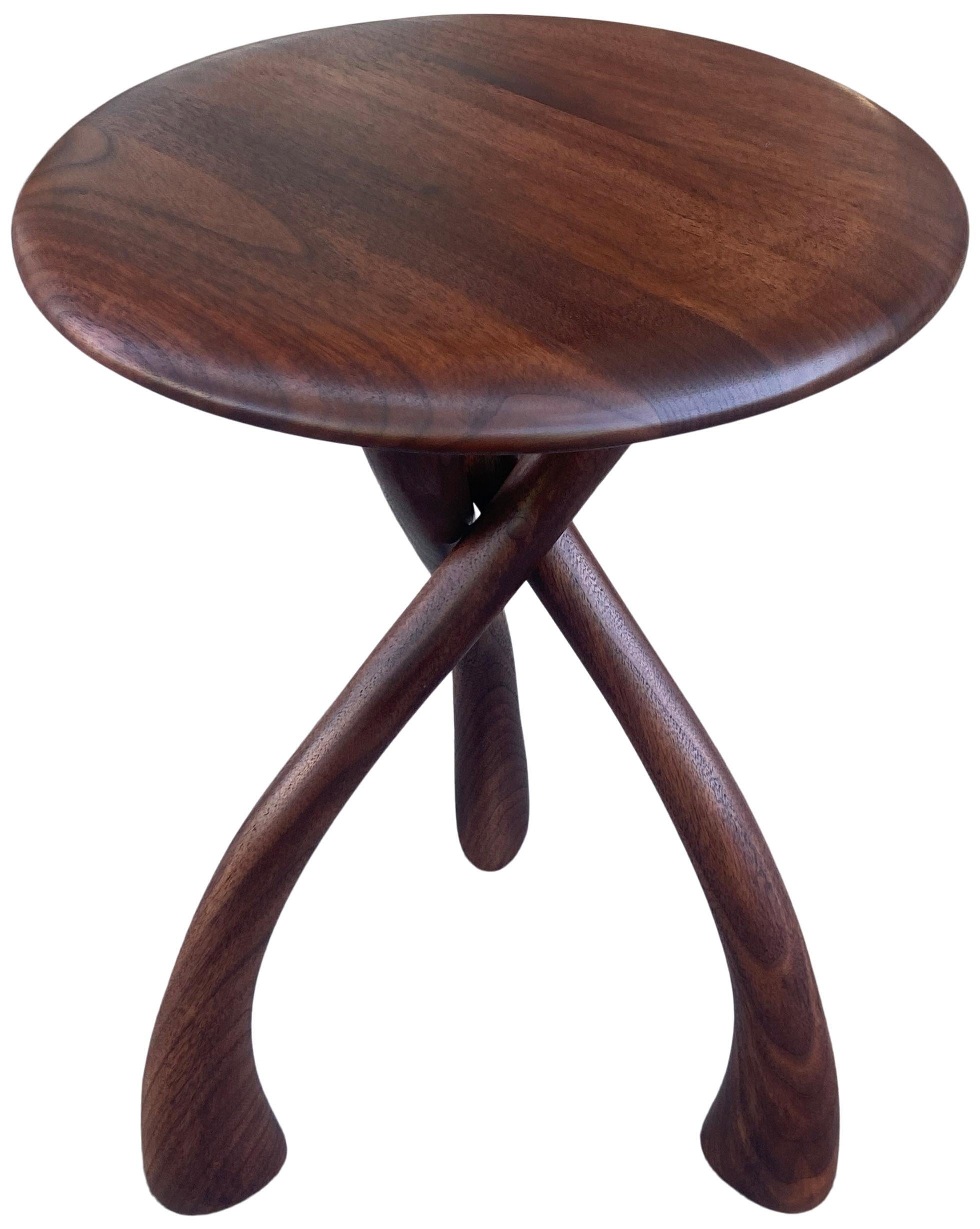 American Midcentury Wishbone Side Table in Walnut (4 available)