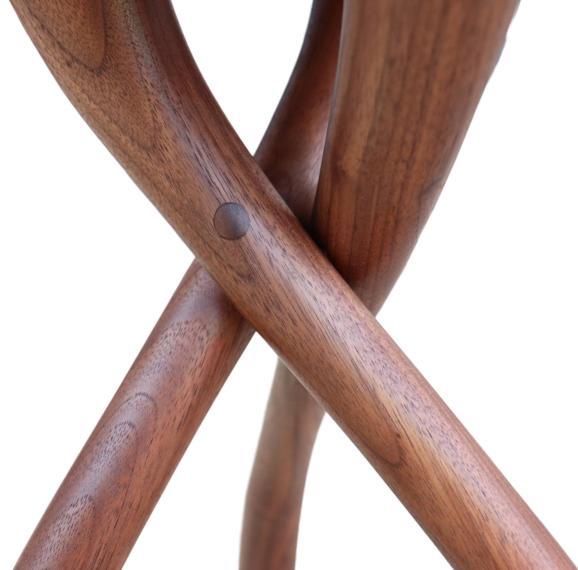 American Midcentury Wishbone Side Table in Walnut (4 available) For Sale