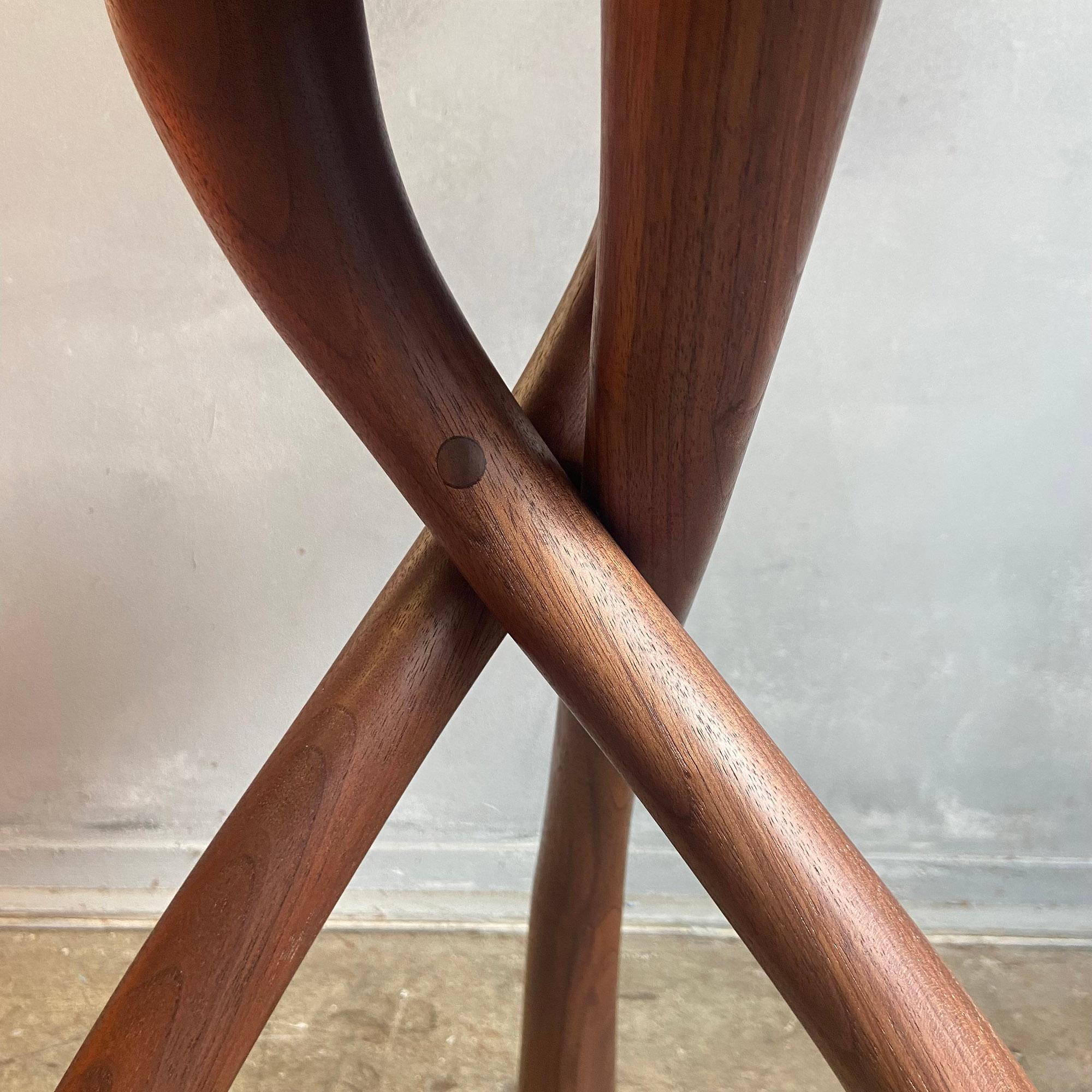 Midcentury Wishbone Side Table in Walnut (4 available) For Sale 3