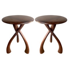 Midcentury Wishbone Side Table in Walnut (4 available)