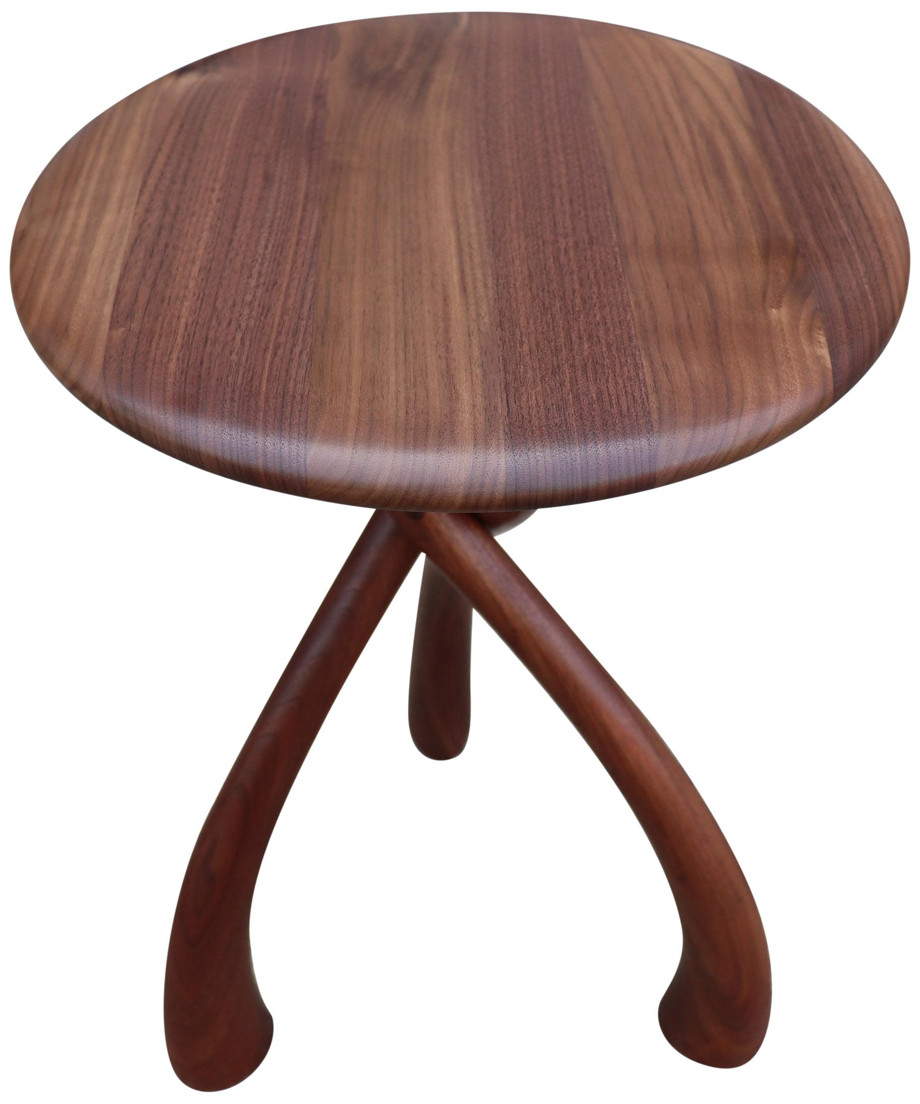 Midcentury Wishbone Side Table in Walnut (4 available) For Sale 1