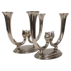 Midcentury WMF IKORA Silver Plate Germany Shabbat Candle Holder (Bougeoir de Shabbat)