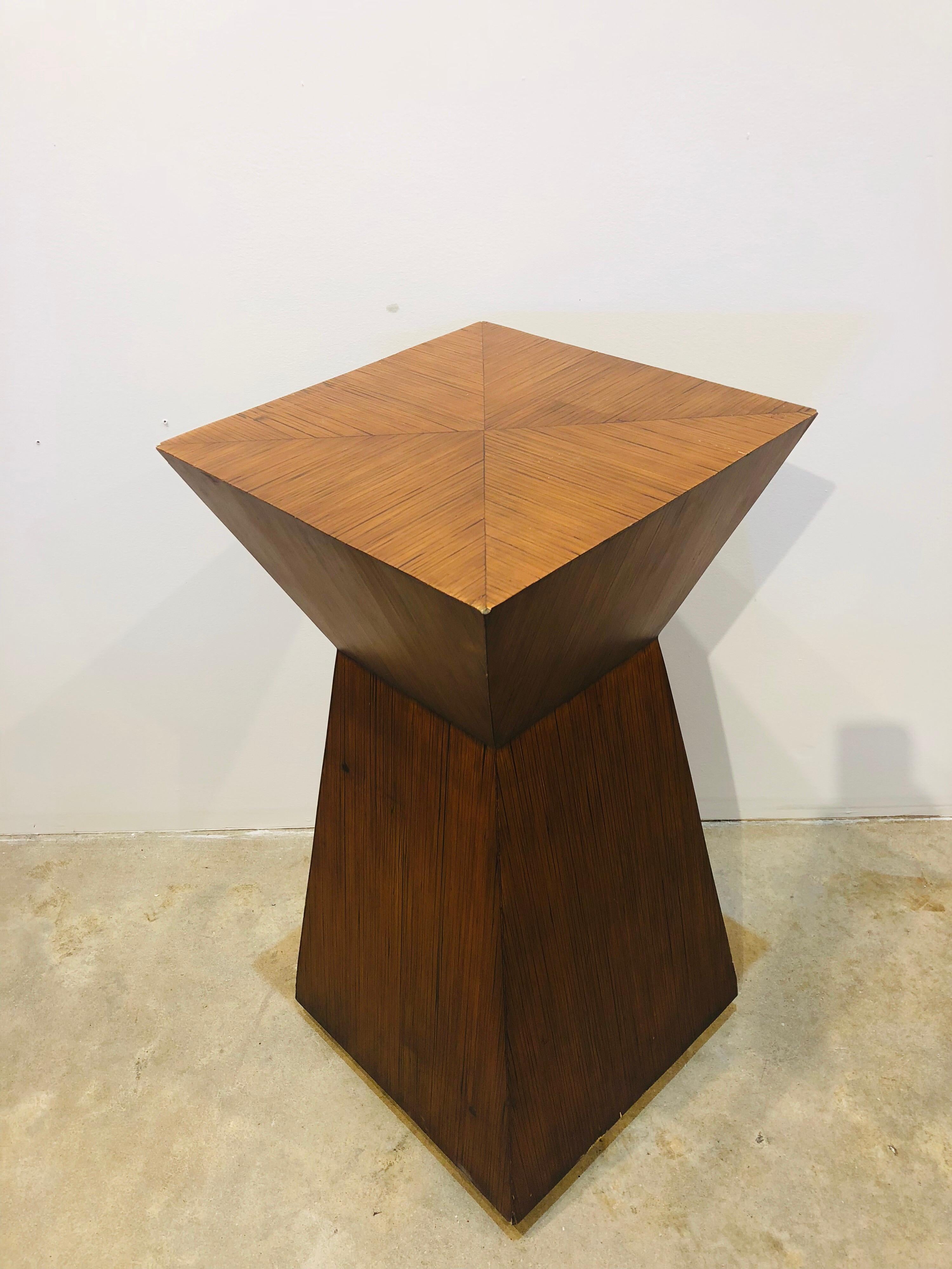 American Midcentury Wood Accent Table/ Pedestal For Sale