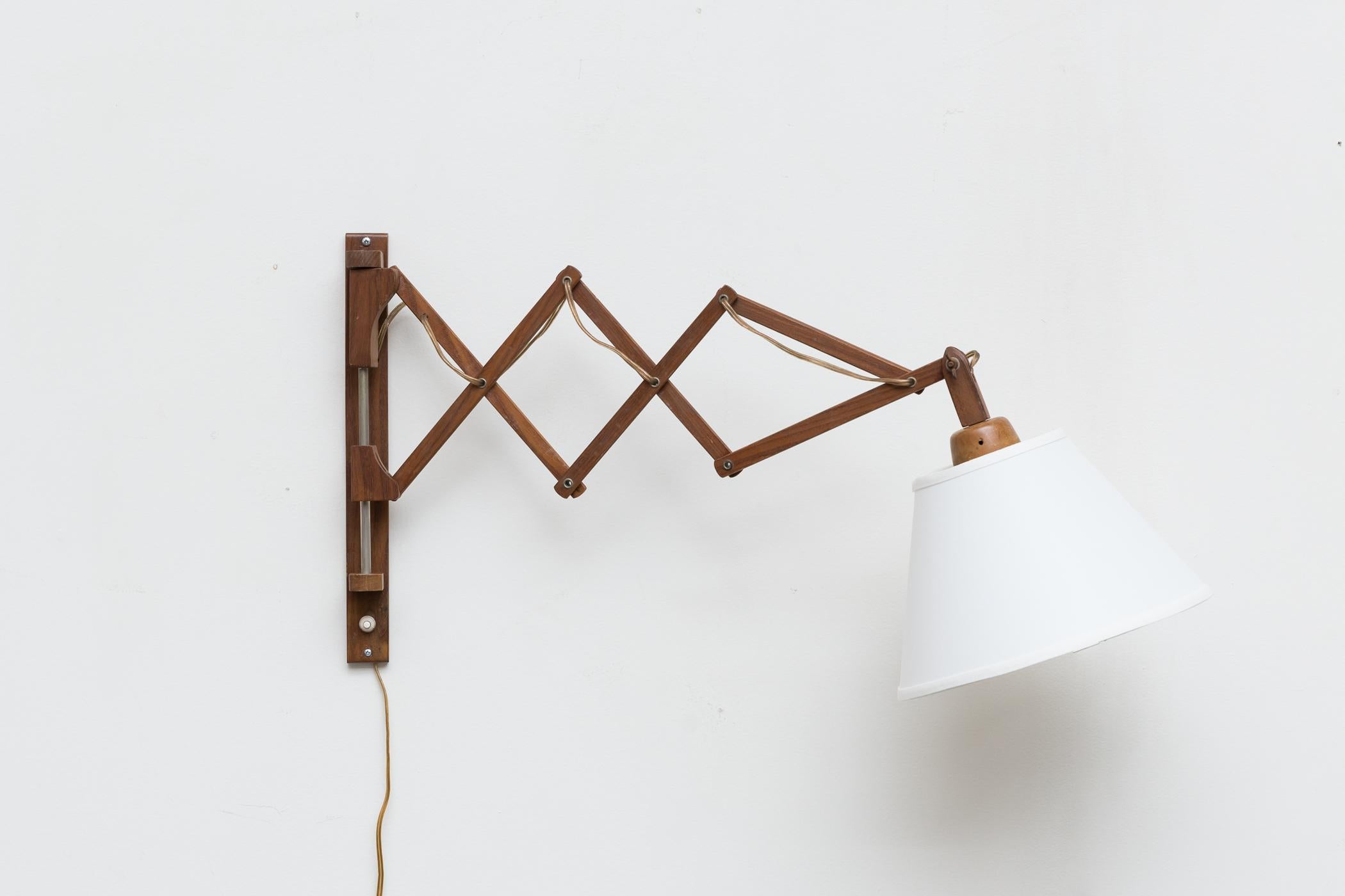 Mid-20th Century Midcentury Wood Accordion Wall Mount Lamp