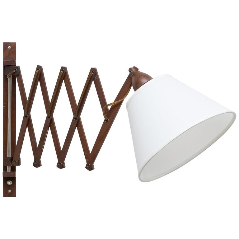 Midcentury Wood Accordion Wall Mount Lamp at 1stDibs