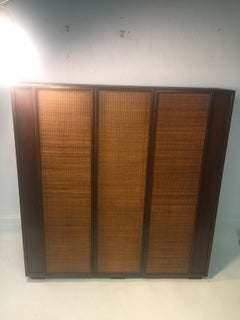 Midcentury Wood and Cane Cabinet by Heritage