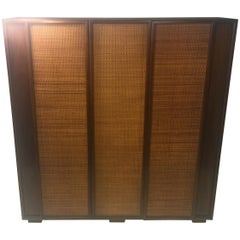 Midcentury Wood and Cane Cabinet by Heritage