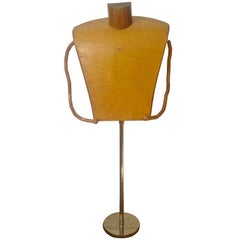 Vintage Midcentury Wood and Chrome Mannequin Stand