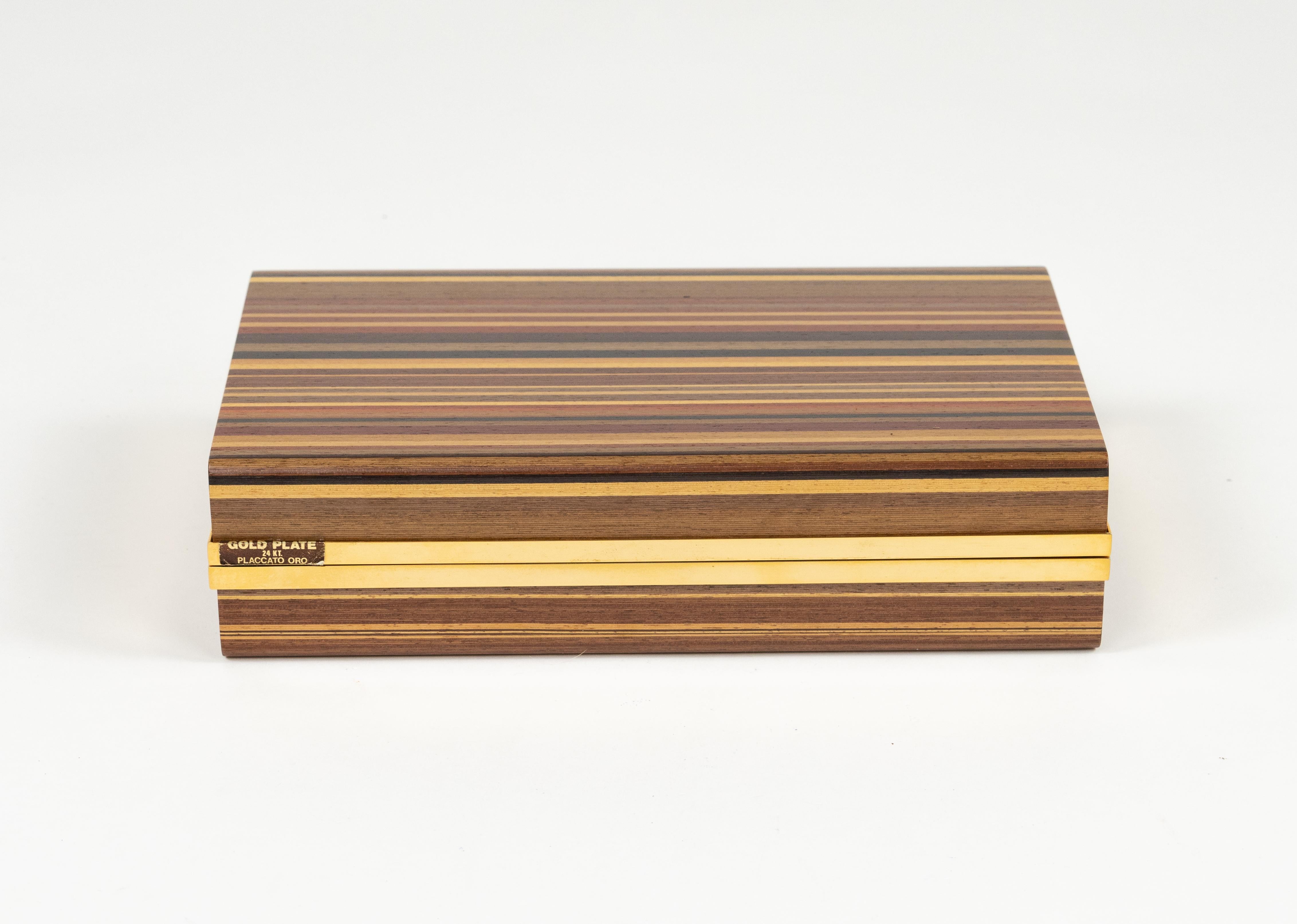 Métal Boîte 24 KT de style Afra & Tobia Scarpa, Italie, années 1970 en vente