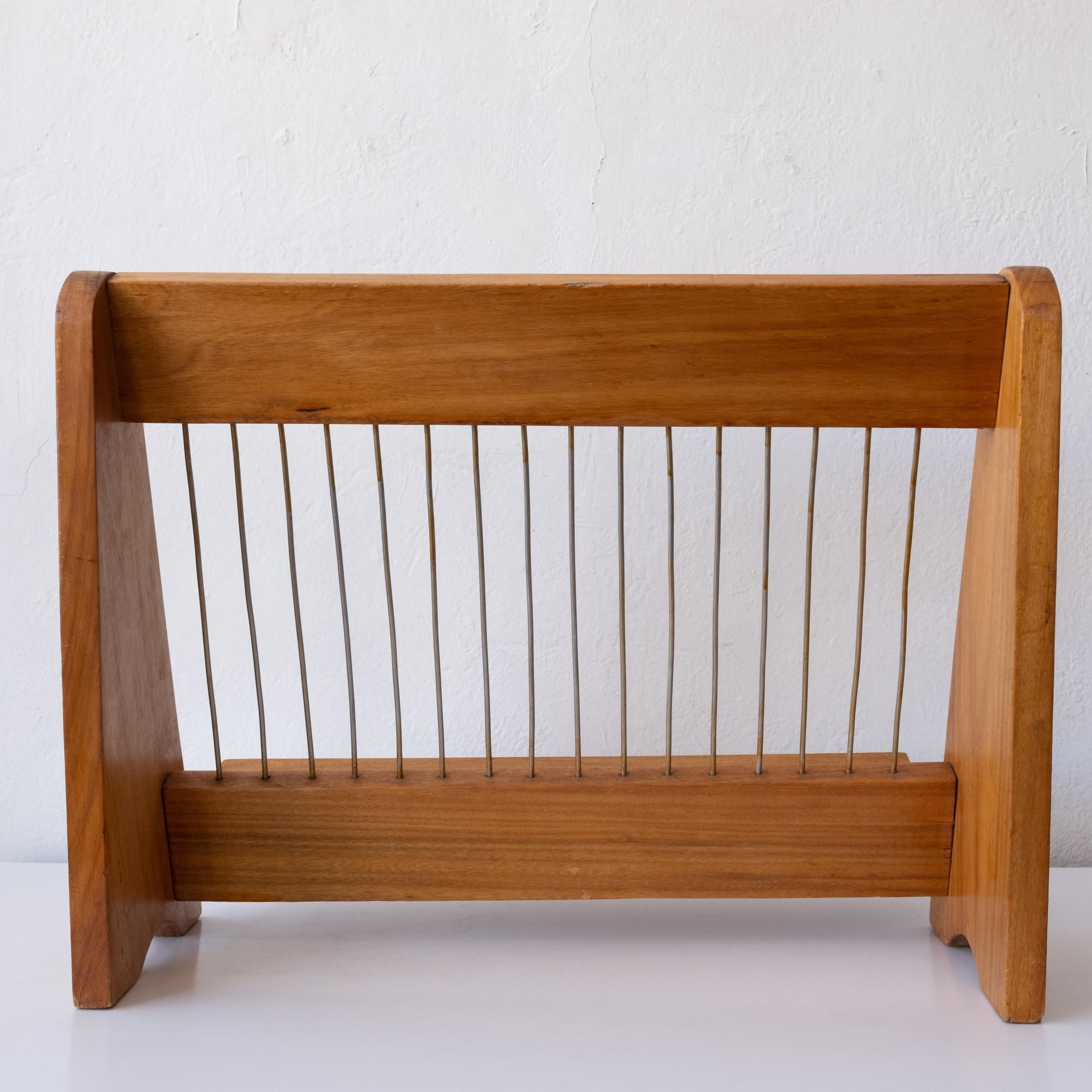 Mid-Century Modern Midcentury Wood Book or Magazine Rack 1950s For Sale