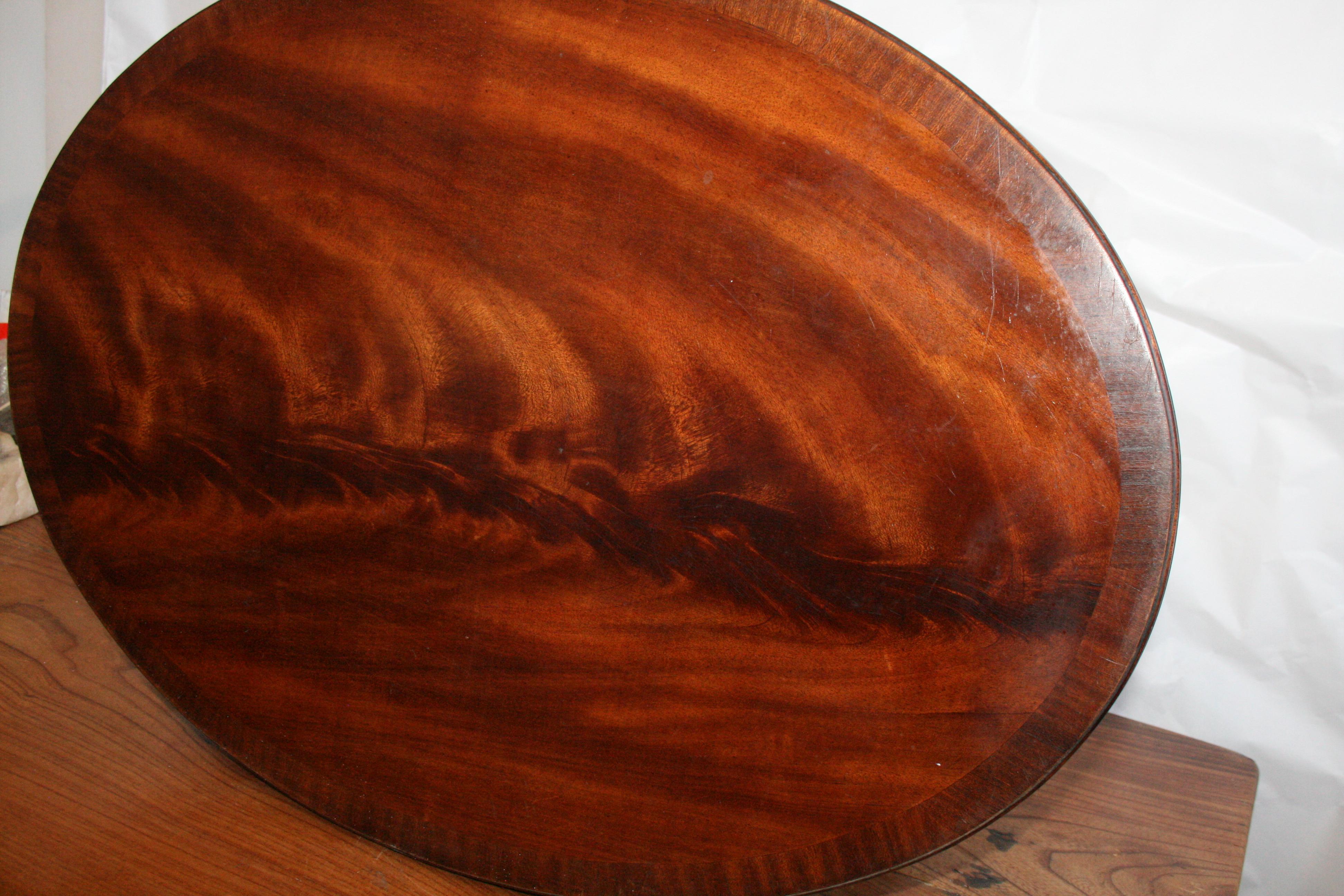 Midcentury Wood Coffe or Side Oval Table, Italy, 1940s 5