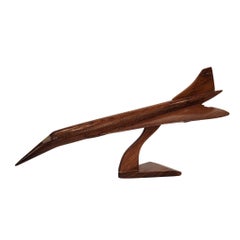Midcentury wood Concorde airplane model, England