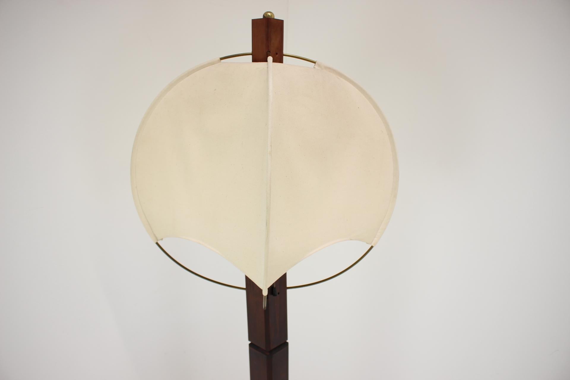 Hungarian Midcentury Wood Floor Lamp, 1970s For Sale