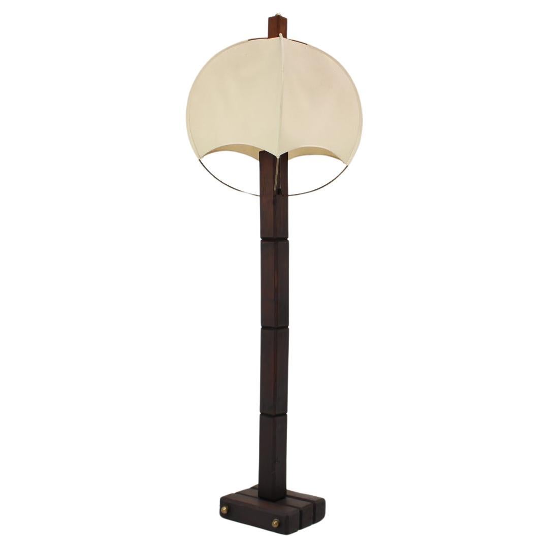 Midcentury Wood Floor Lamp, 1970s For Sale