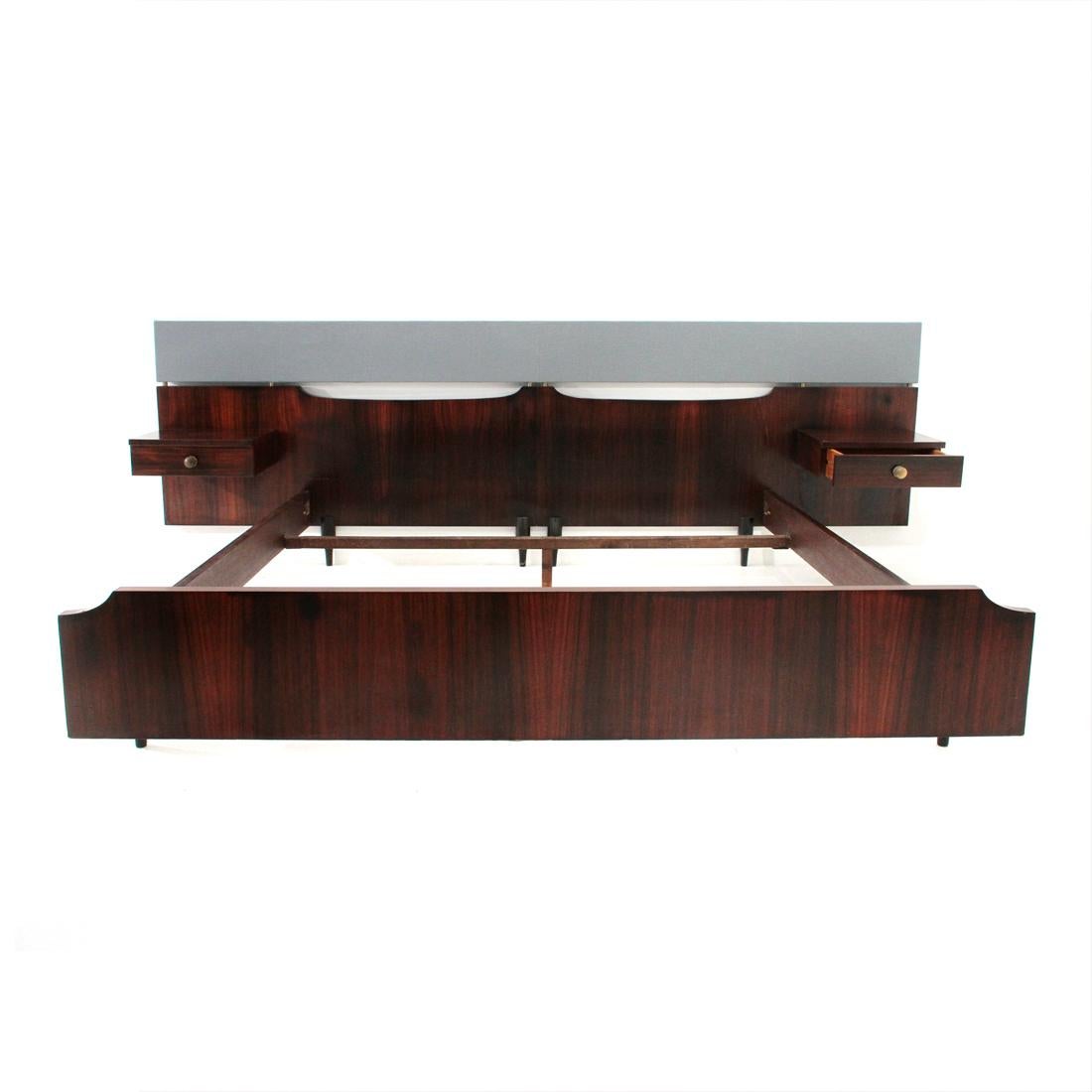 Mid-20th Century Midcentury Wood Italian Bed by Claudio Salocchi for Sormani, 1960s For Sale