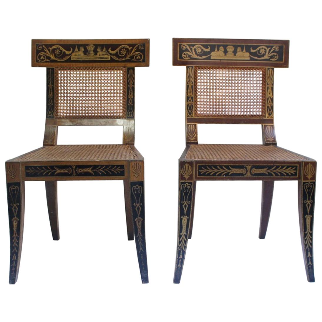 Midcentury Wood Revival Klismos Chair in the Manner of Benjamin Latrobe, 1950s For Sale
