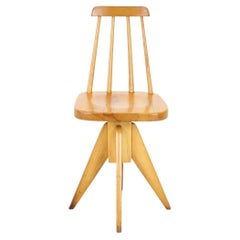 Midcentury Wood Revolving Chair, Czechoslovakia, 1970s