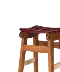 Midcentury Wood 'Rib' Bar Stool by Michael van Beuren for Luteca Indoor/Outdoor