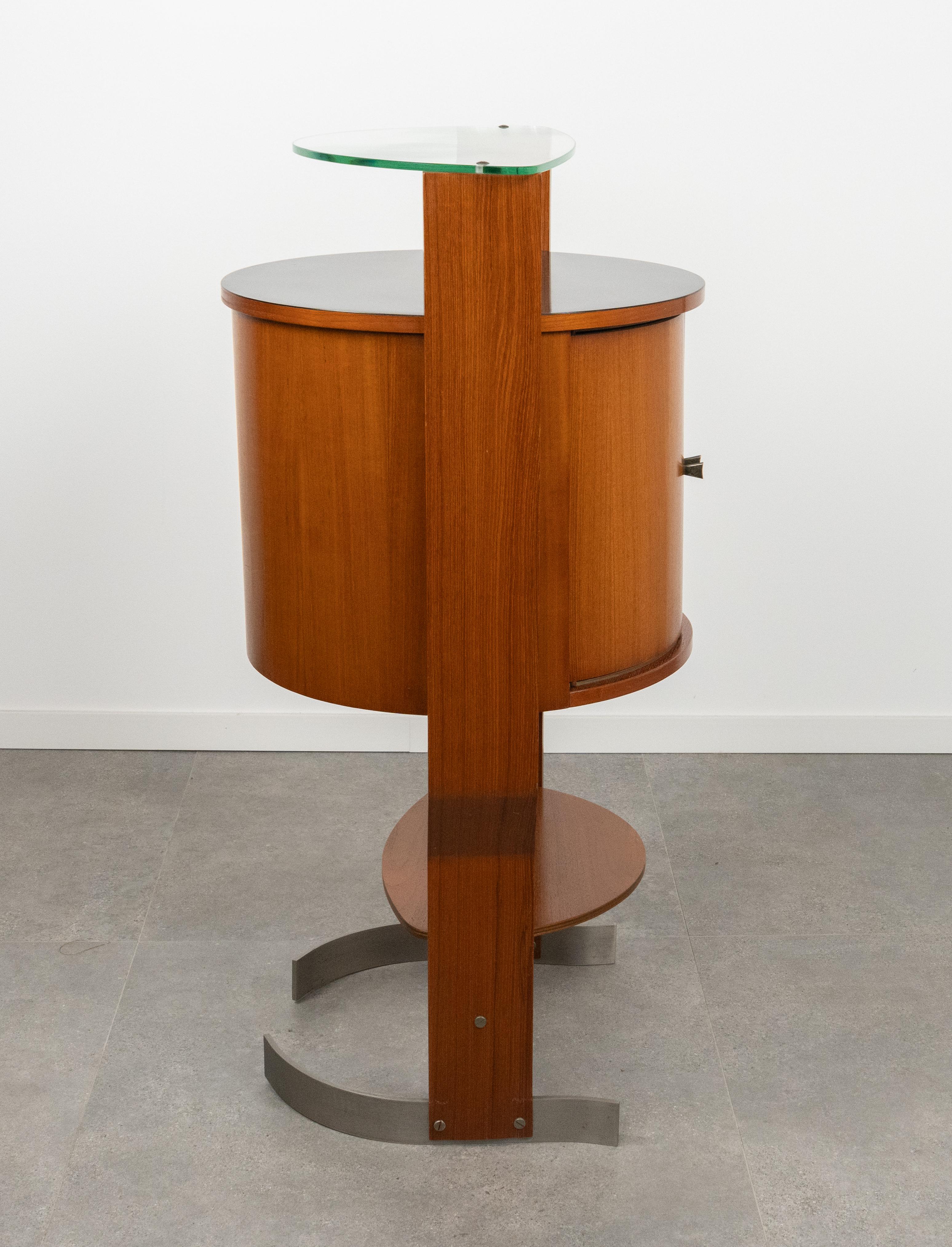 Bar du milieu du siècle dernier en bois, acier et verre par Carlo De Carli pour Fiarm, Italie, années 1960 en vente 6