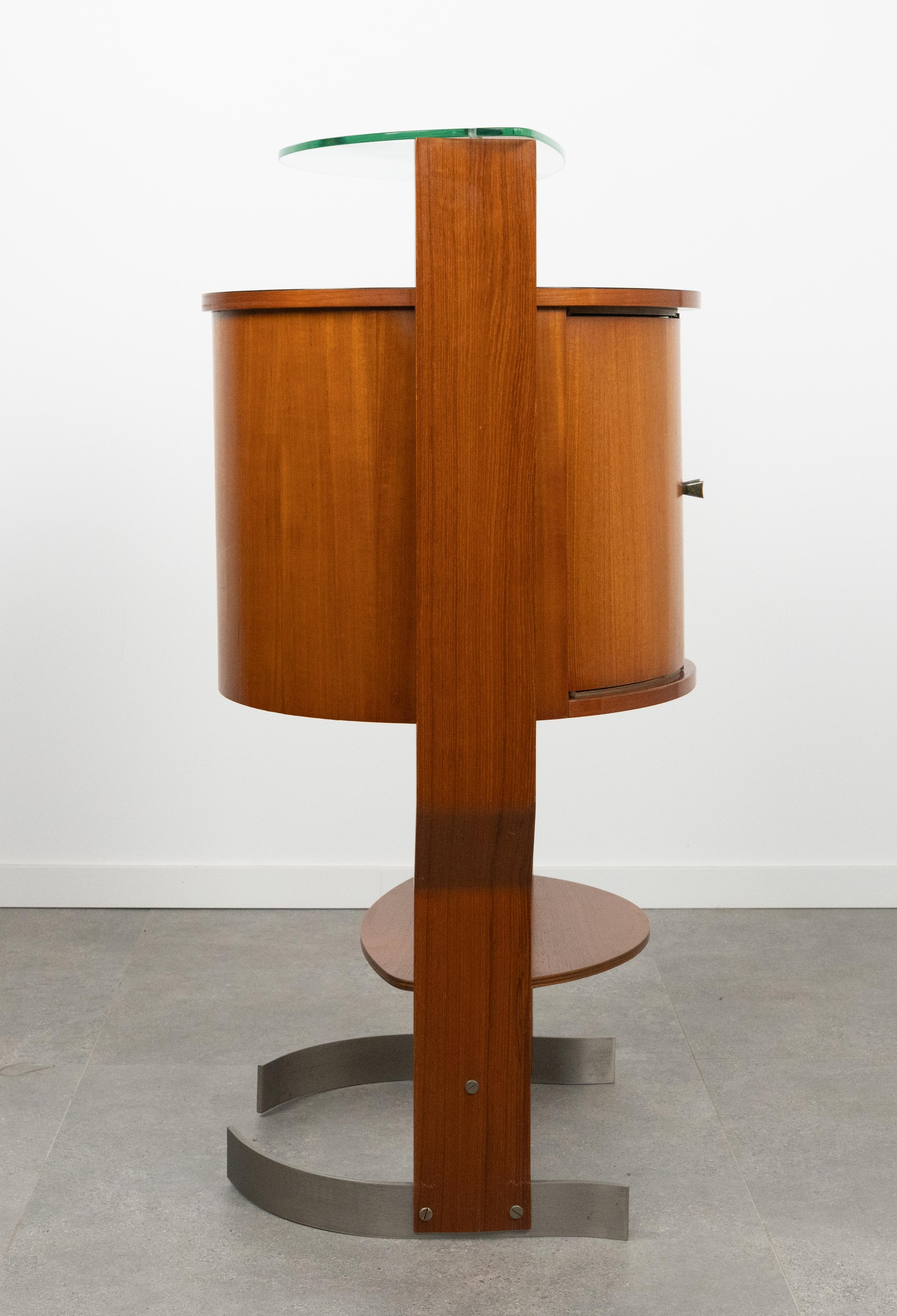 Bar du milieu du siècle dernier en bois, acier et verre par Carlo De Carli pour Fiarm, Italie, années 1960 en vente 7