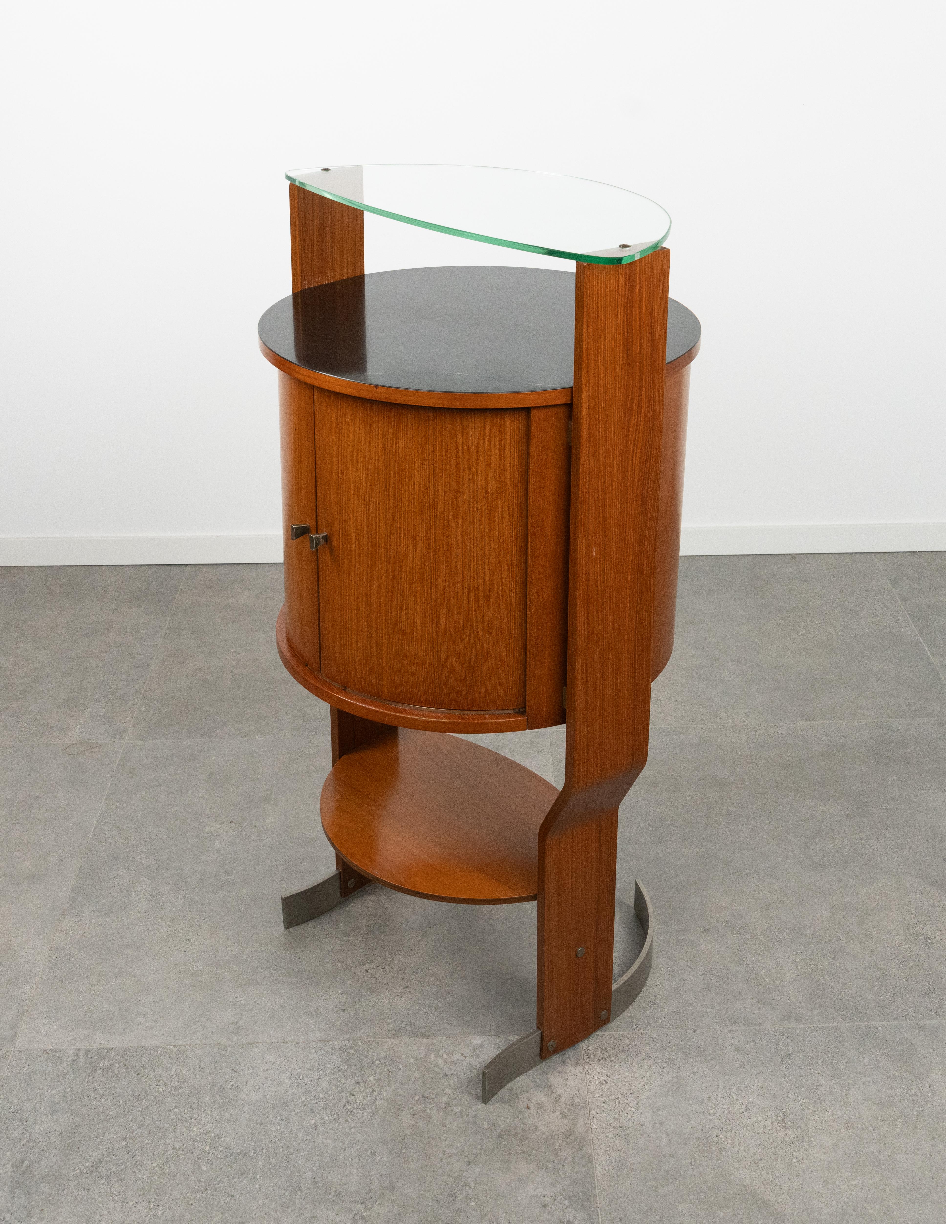 Bar du milieu du siècle dernier en bois, acier et verre par Carlo De Carli pour Fiarm, Italie, années 1960 en vente 9
