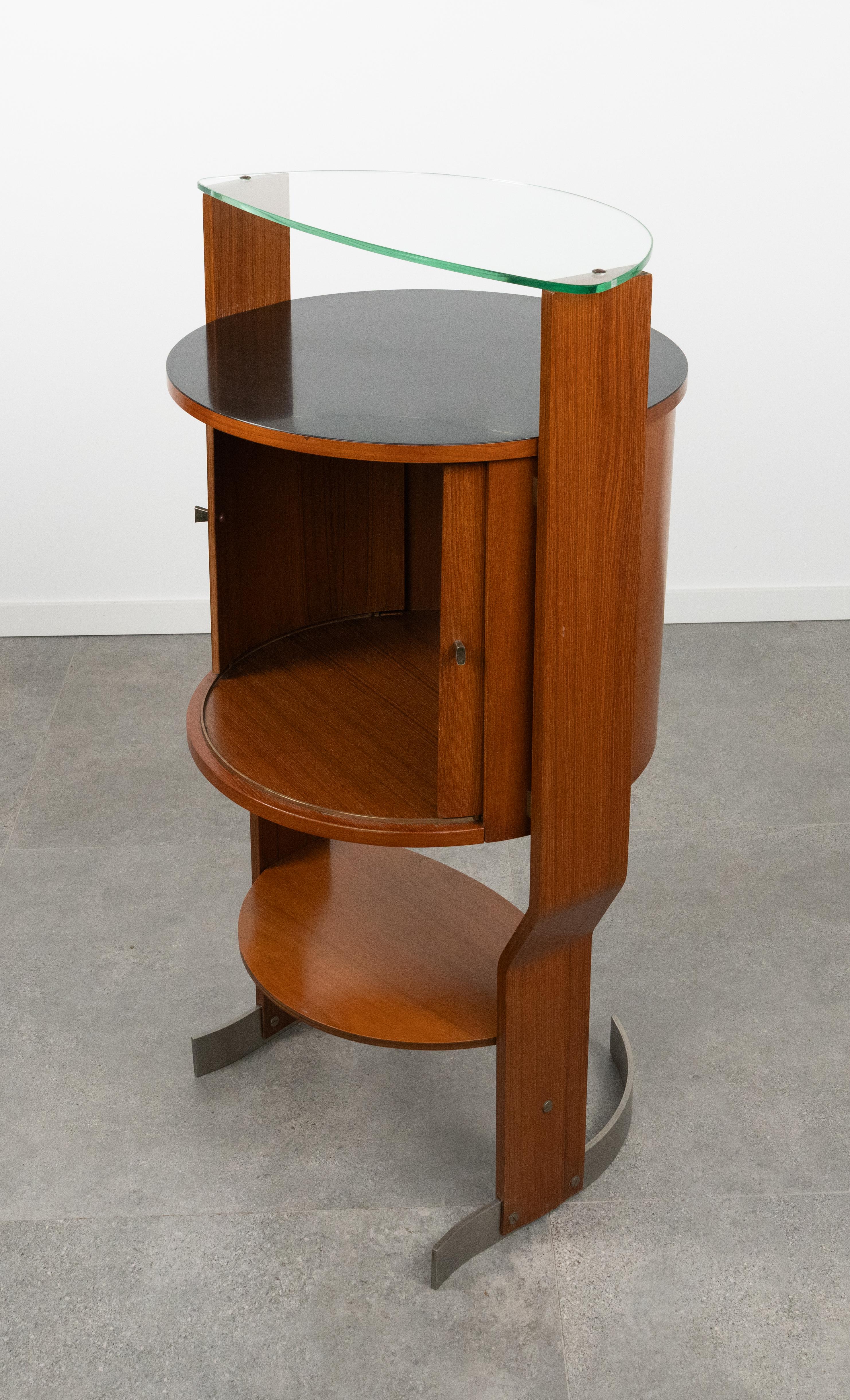 Bar du milieu du siècle dernier en bois, acier et verre par Carlo De Carli pour Fiarm, Italie, années 1960 en vente 10
