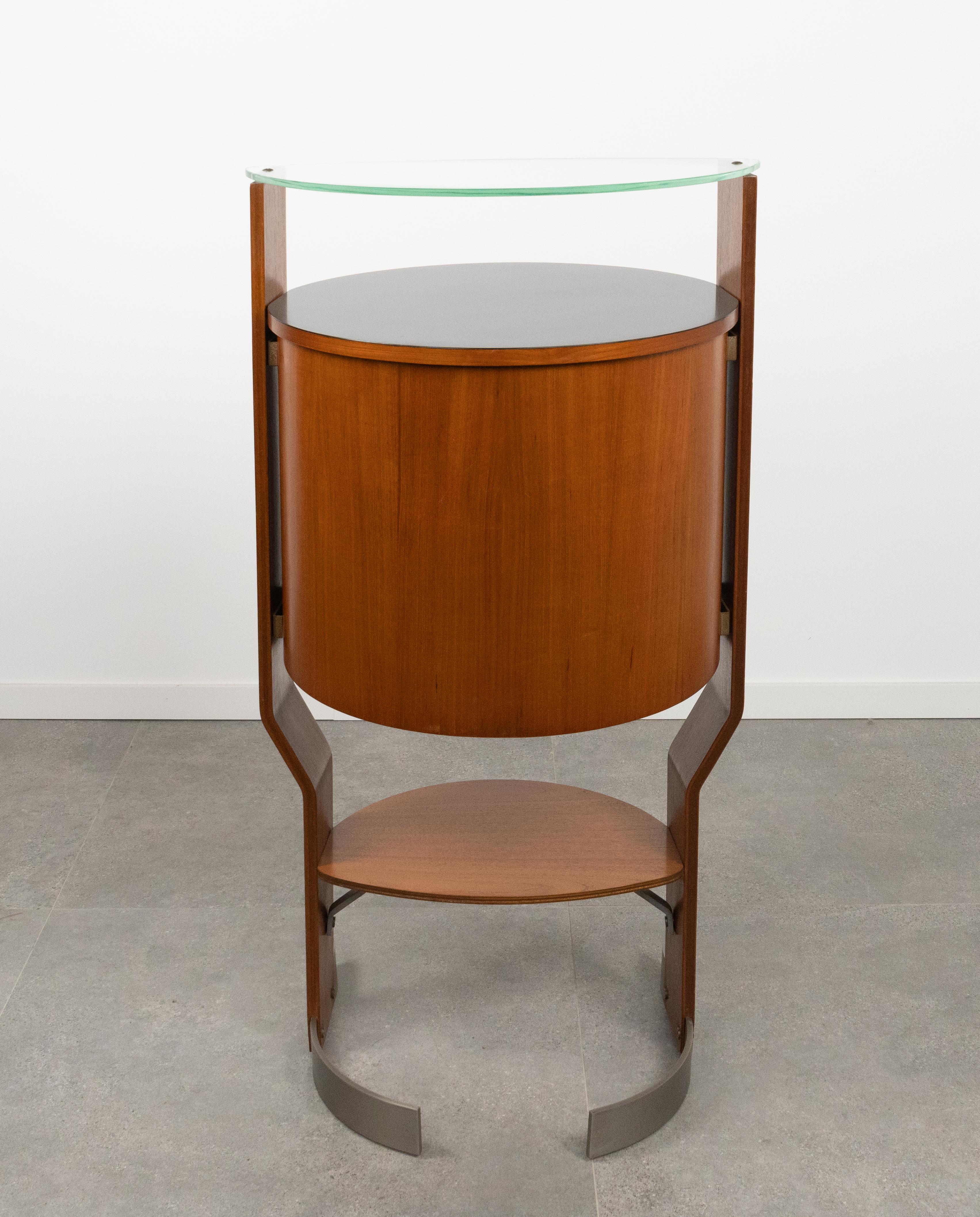 Bar du milieu du siècle dernier en bois, acier et verre par Carlo De Carli pour Fiarm, Italie, années 1960 en vente 11