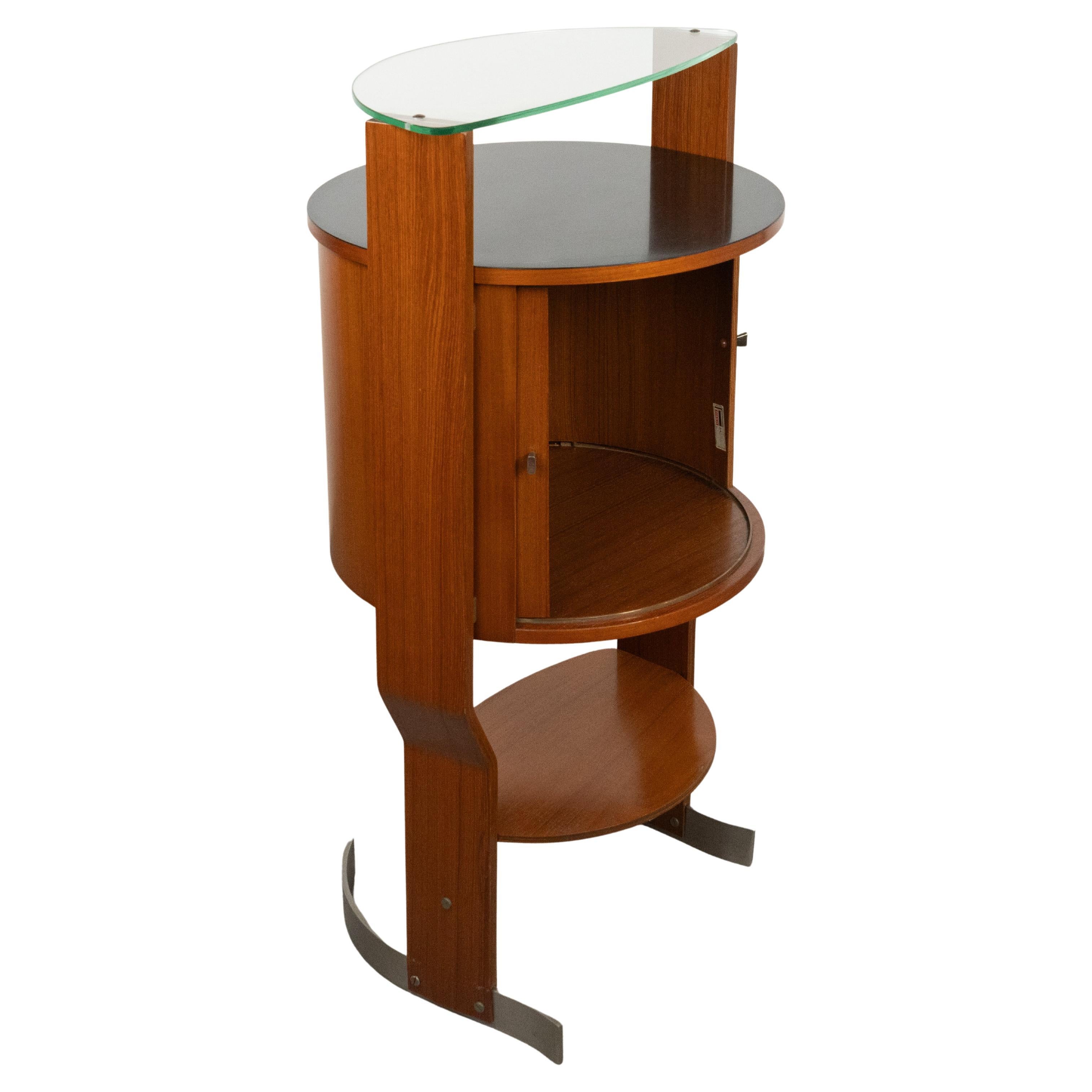 Bar du milieu du siècle dernier en bois, acier et verre par Carlo De Carli pour Fiarm, Italie, années 1960 en vente 12