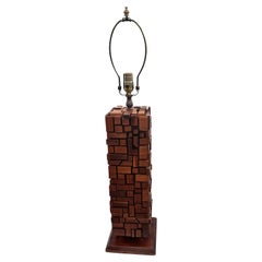 Retro Midcentury Wood Table Lamp