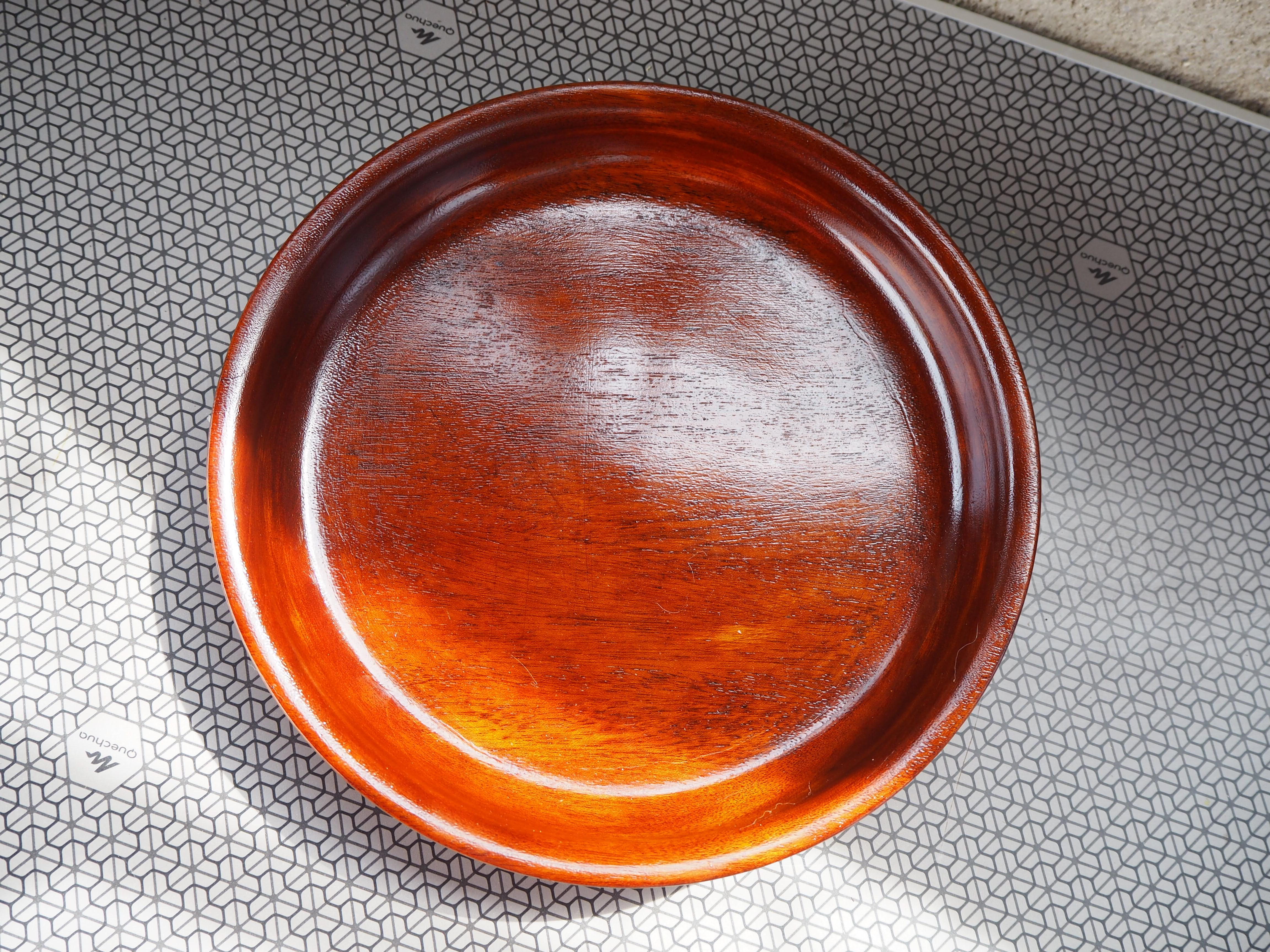 Midcentury Wood Tablett, Tschechoslowakei, 1970er Jahre (Messing) im Angebot
