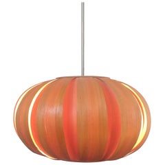 Midcentury Wood Venner Pendant, Denmark, 1960s