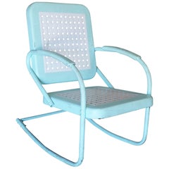 Used Mid-Century Style Steel Garden Rocking Chair