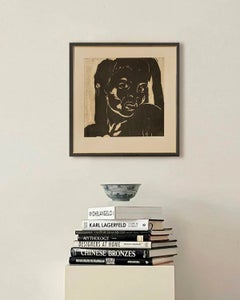 Mid-Century Modern Litography Portrait of a Black Woman, ca. 1950