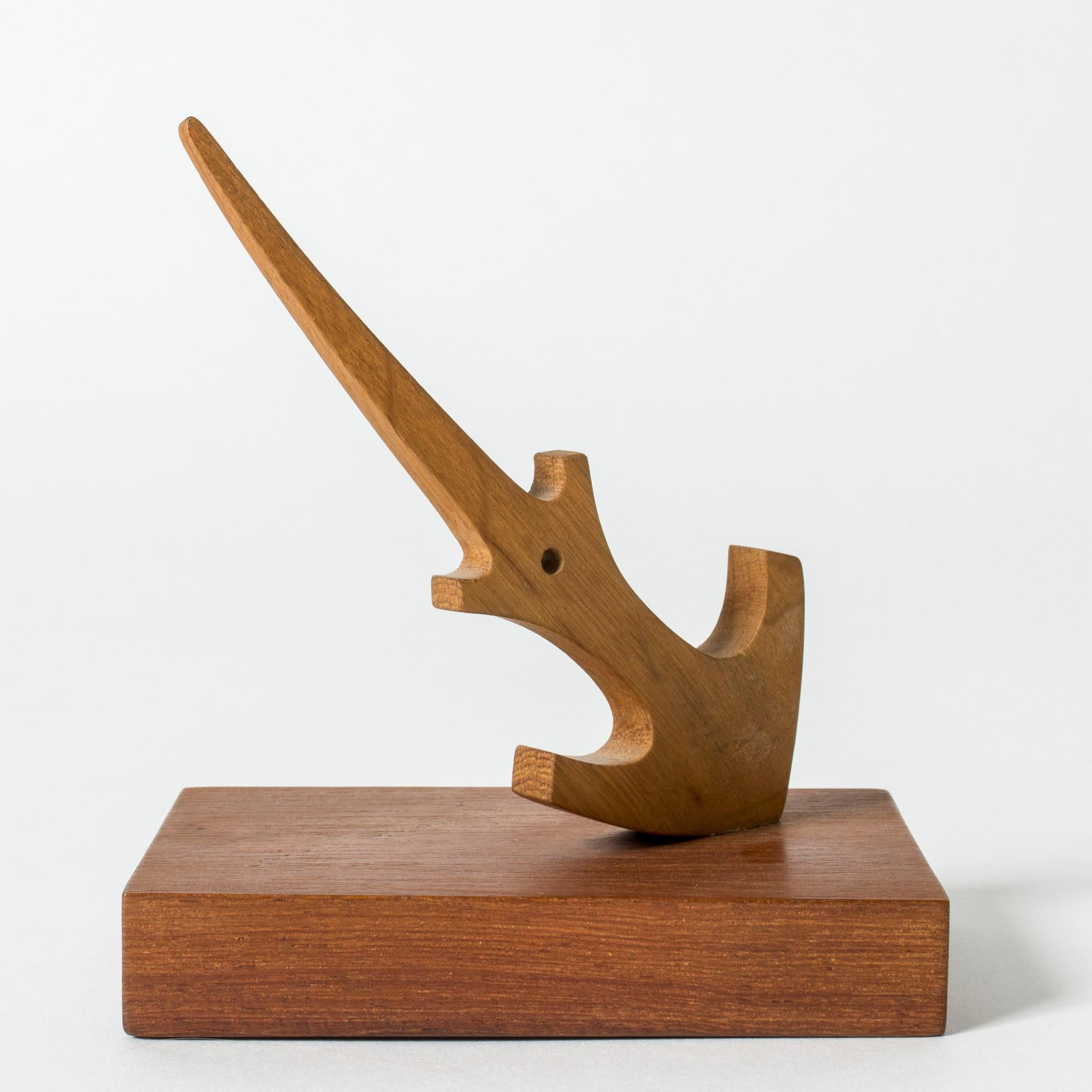 Midcentury wooden anchor sculpture by Johnny Mattsson, Sweden, 1950s In Good Condition For Sale In Stockholm, SE
