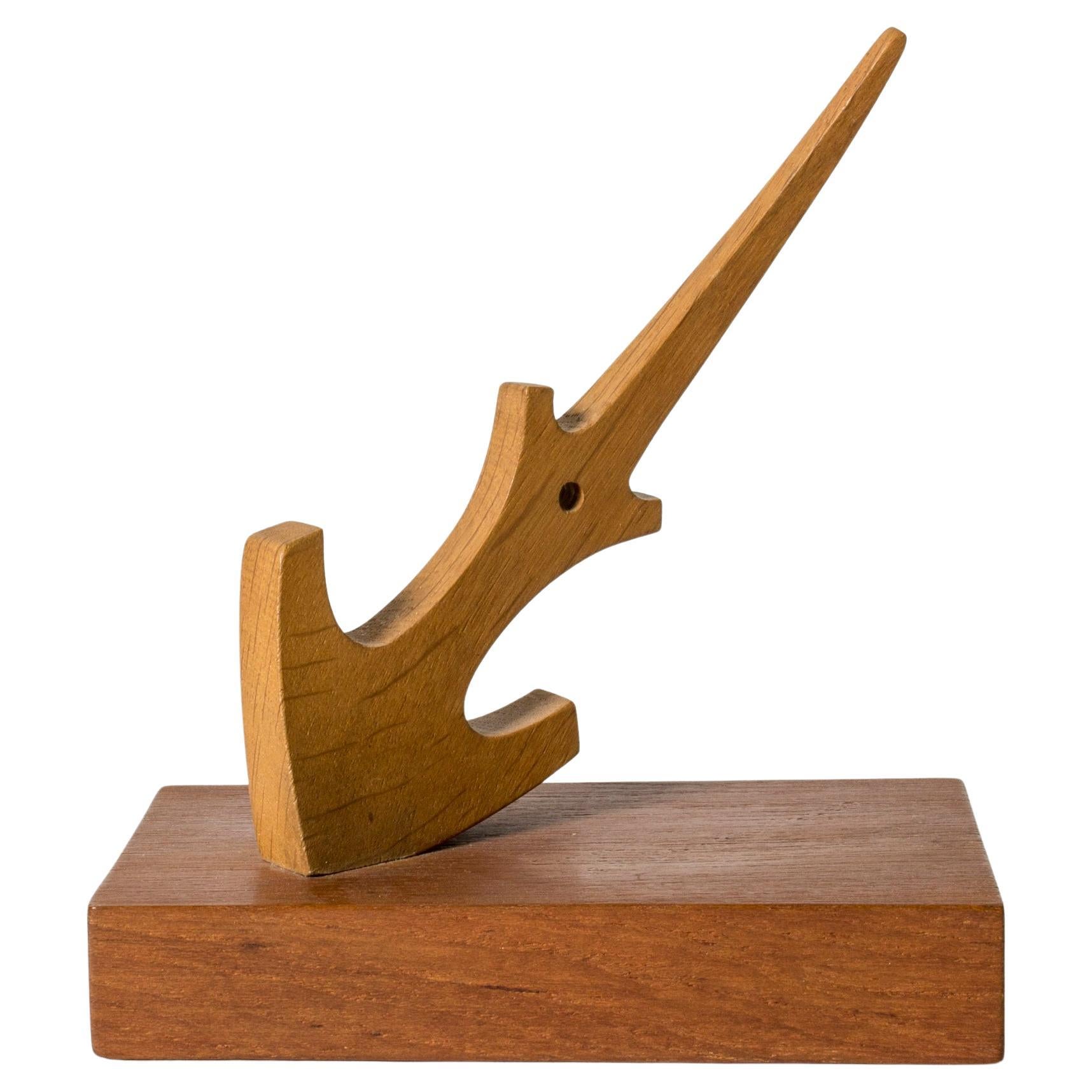Midcentury wooden anchor sculpture by Johnny Mattsson, Sweden, 1950s