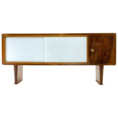 Midcentury Wooden and Glass Italian Sideboard, 1940s