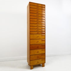 Midcentury Wooden Cabinet with 18 Drawers
