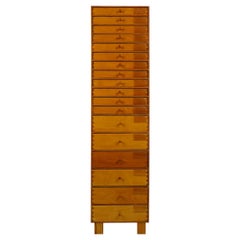 Midcentury Wooden Cabinet with 18 Drawers