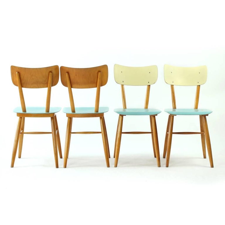 midcentury wooden chairs in