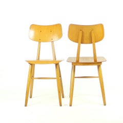 Midcentury Wooden Chairs in Wood by Ton, Czechoslovakia, circa 1960