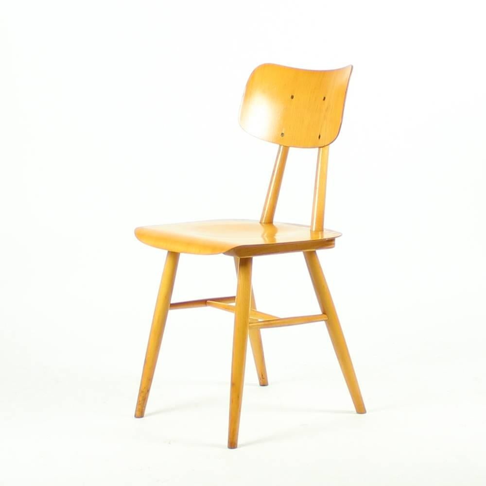 Midcentury Wooden Chairs in Wood by Ton, Czechoslovakia, circa 1960 For Sale 2