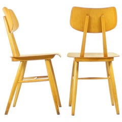 Retro Midcentury Wooden Chairs in Wood by Ton, Czechoslovakia, circa 1960