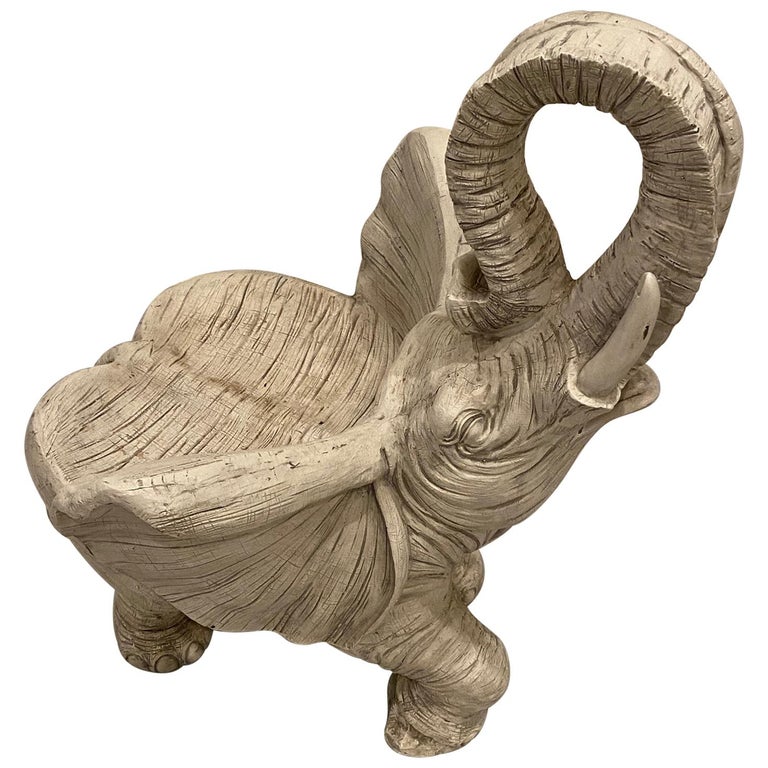 Midcentury Wooden Child's Elephant Chair For Sale