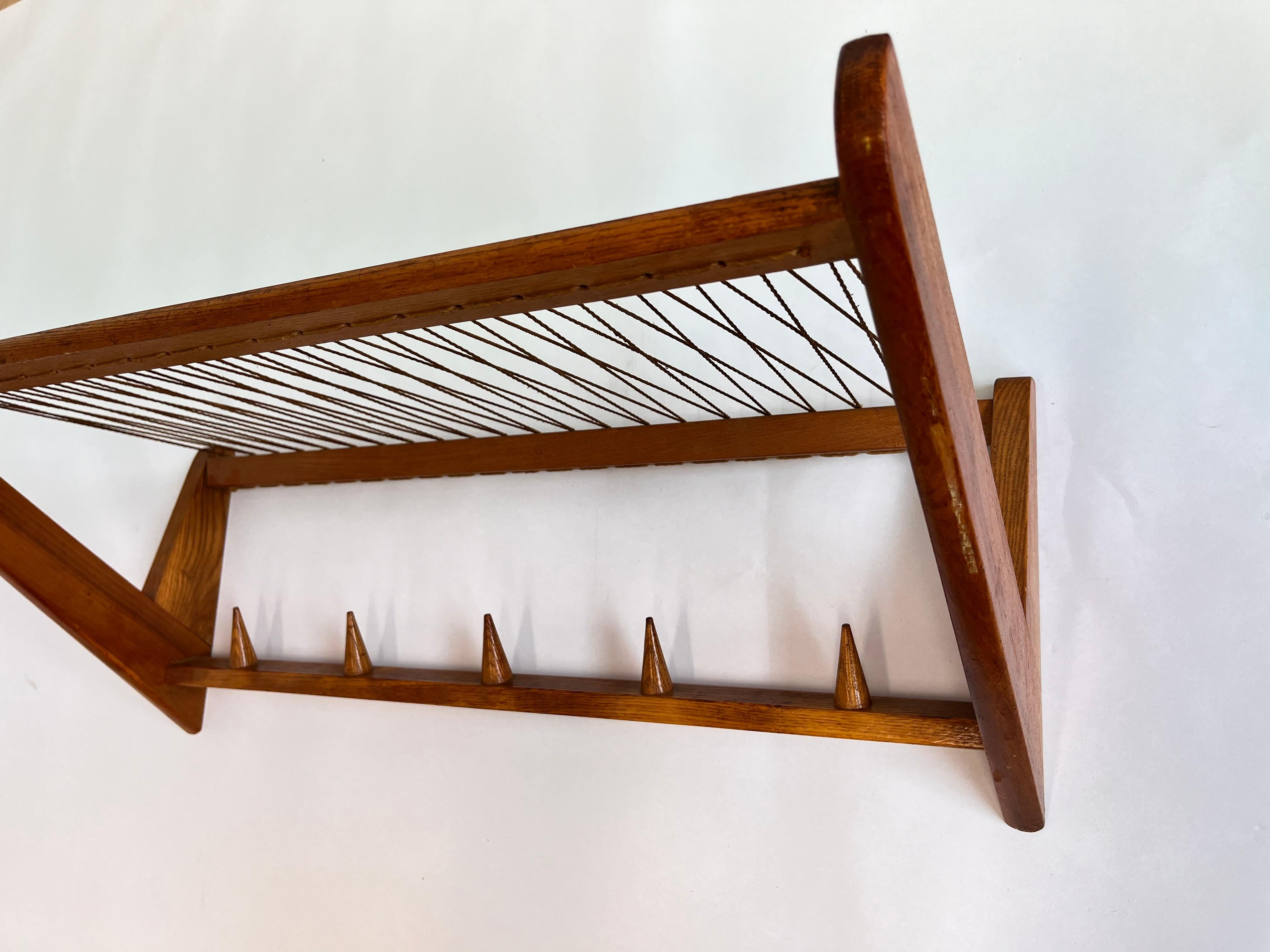 Midcentury wooden Design Wall Coat Rack by ÚLUV - Czechoslovakia, 1960s For Sale 1