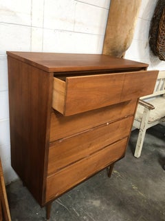 Midcentury Wooden Dresser with Pencil Legs