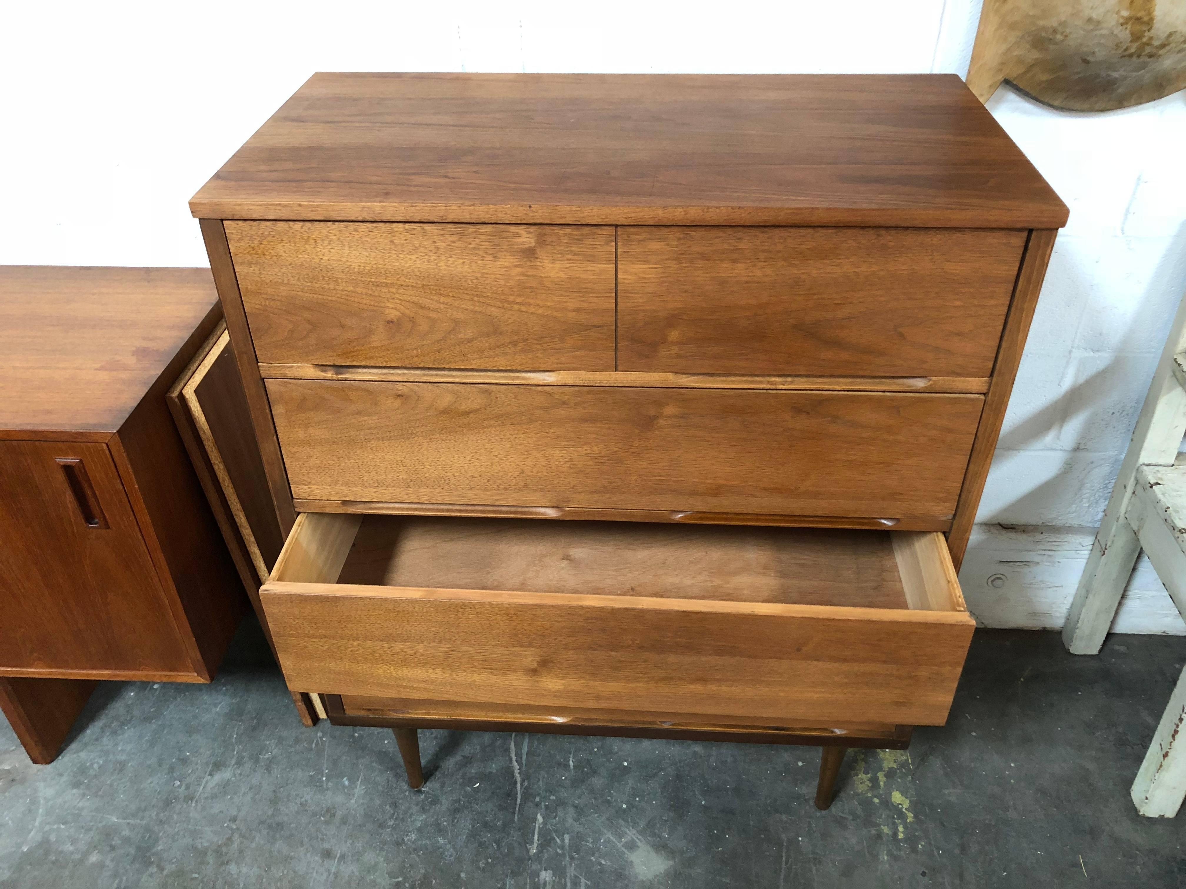 Midcentury Wooden Dresser with Pencil Legs 1