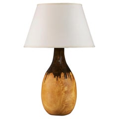 Midcentury Wooden Drip Glaze Lamp Midcentury Wooden Drip Glaze Lamp